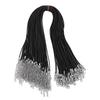 100 Pièces Cordon Cire Cordon de Collier en Vrac avec Fermoir Chaîne Bracelet Fournitures de Fabrication de Bijoux Accessoires 1,5 mm Diamètre 50 cm L 5 cm Extension Noir