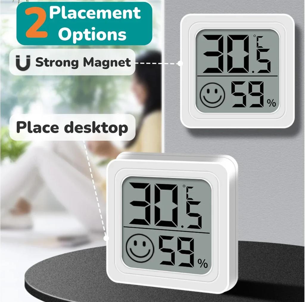 Mini Digital Hygrometer Indoor Thermometer Humidity Meter for Baby Room Cellar Greenhouse - Temperature & Humidity Monitor