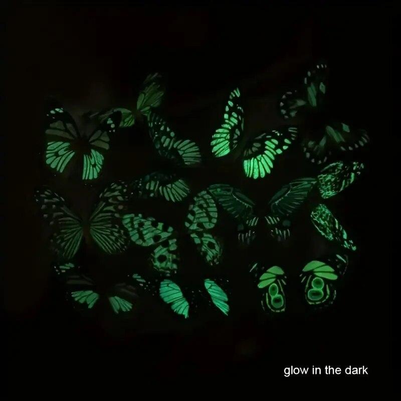 Luminous Butterfly Gardening Butterfly Pole Decoration 8cm Garden Decoration Lawn Decoration PVC Home Decoration 25PCS