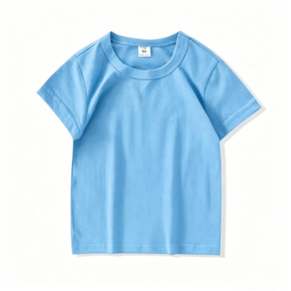 Summer Children's Short-sleeve White T-shirt Tops Kids Girl T-shirt Top Summer Thin Style Plain Color Boy Clothing