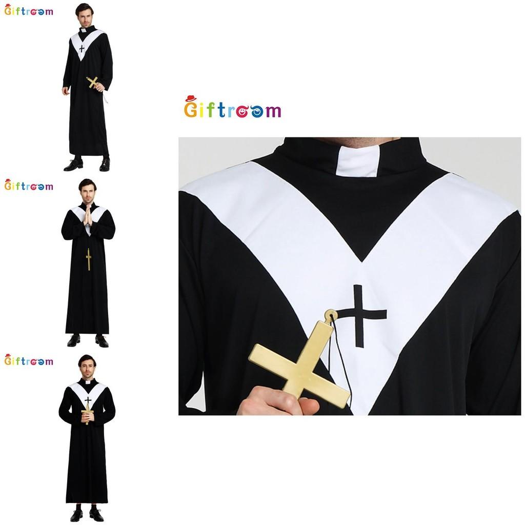 Premium Quality Polyester Mens Priest Costume For Halloween Parties And Stage Performances In 2023