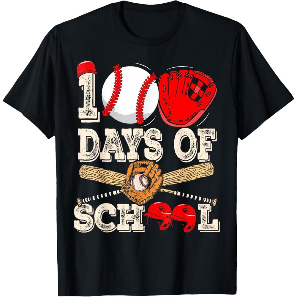 100 Days Of School Baseball 100Th Day T Shirt 4XL чёрный