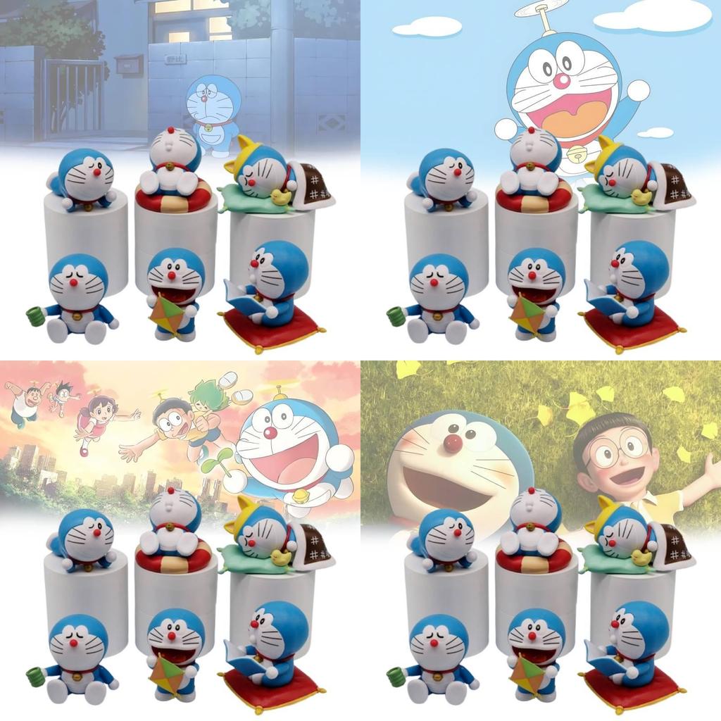 Adorable Doraemon Figurine Cute Pvc Collectible 7cm Relaxing Desktop Decoration Model