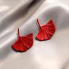 Maillard Coffee Color Amber Earrings Women's Autumn and Winter High-end Commuter Style Earrings Light Luxury Niche Design Earrings