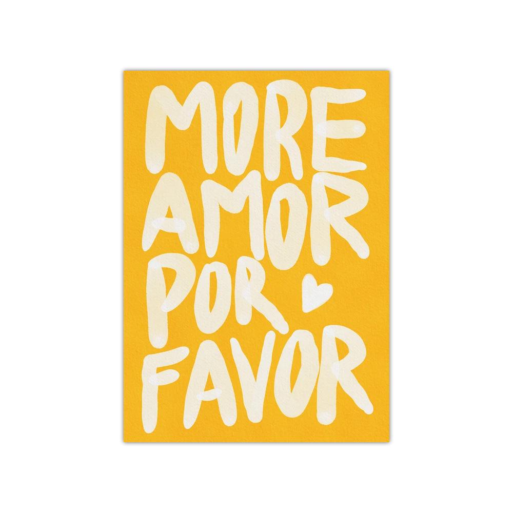 1PC Frameless Modern Eclectic More Amor Por Favor Sunshine Quotes Posters Canvas Painting Maximalist Wall Art for Home Decor