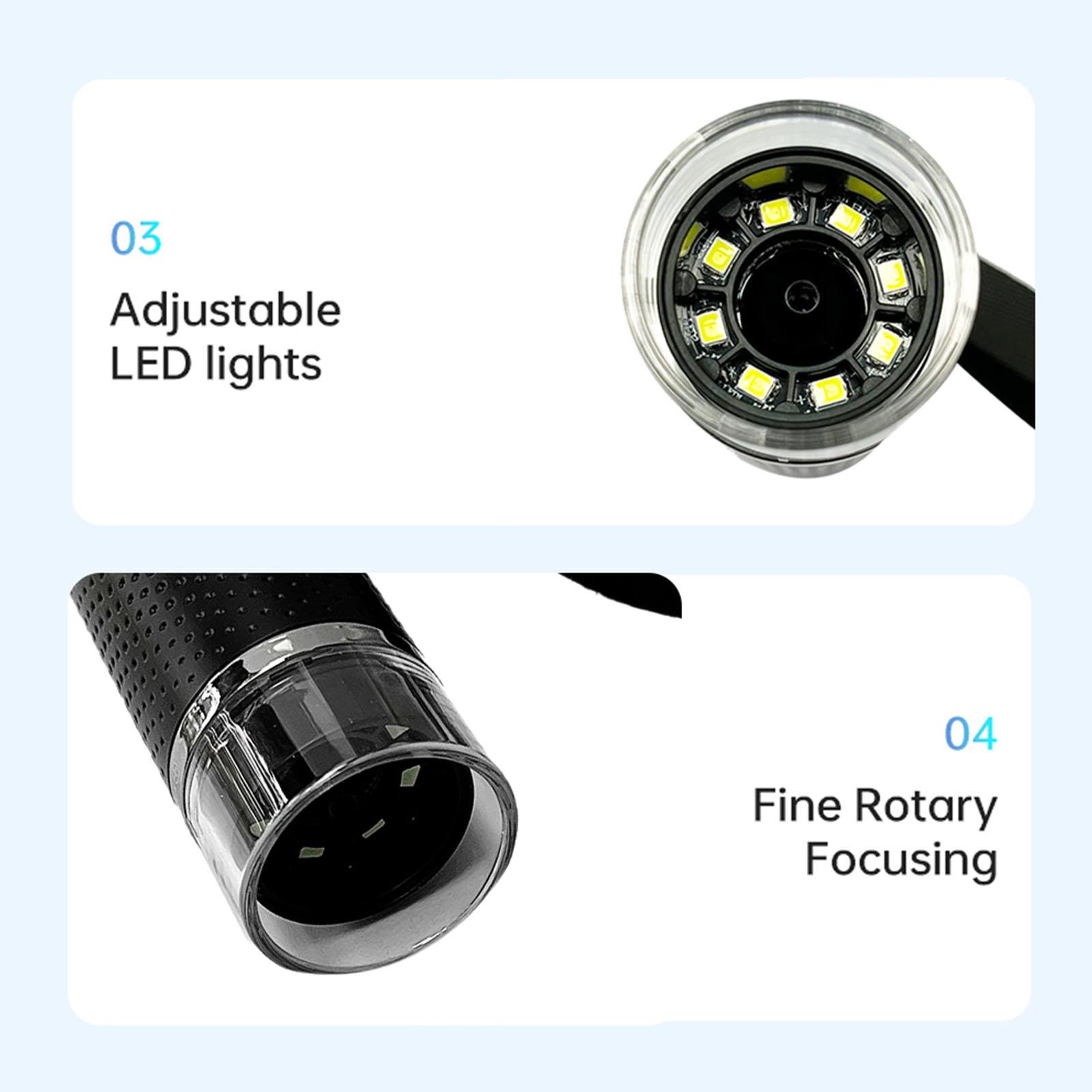 

1200X Microscope with Stand Hands free Wireless WiFi Microscope Rechargeable Endoscope Magnifier Optical Digital Camera Without Stand чорний