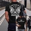 Men's Short Sleeve T-Shirt, USA Flag Graphic, We The People Freedom, Casual Wear