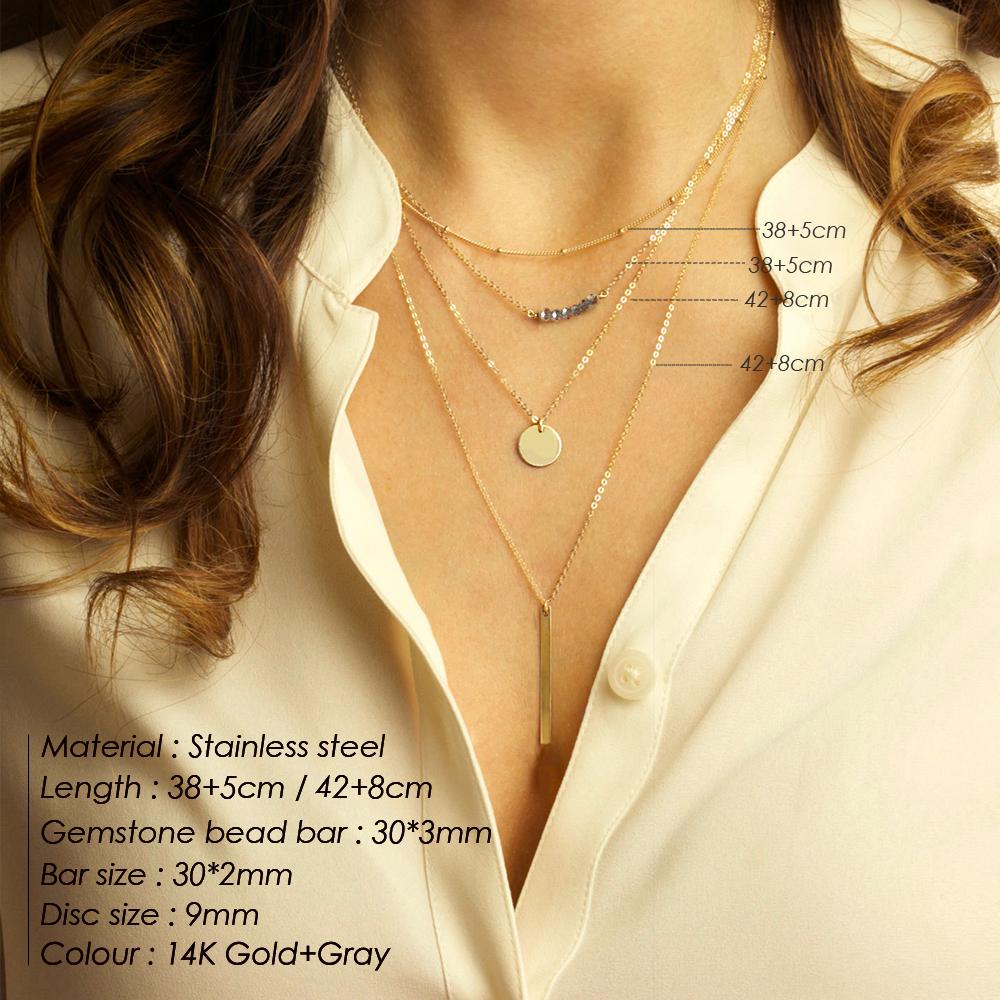 EMANCO Stainless Steel Twisted Chain Necklace Multilayer Gold Color Paper Clip Chain Square Chain Necklace Women Jewelry Choker