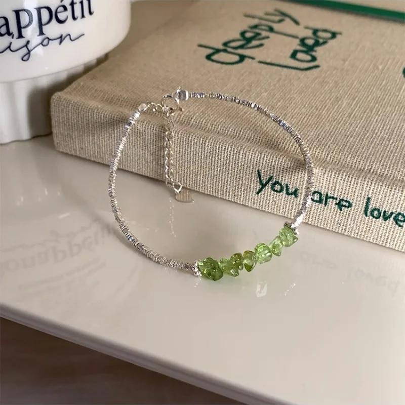 VENTFILLE Bracelet en argent sterling 925 avec perles et nœuds en bambou pour femme et fille, bijoux coréens simples, cadeau d'anniversaire, livraison directe