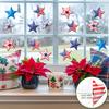 Patriotic Star Window Clings American Flag Stars Stickers PVC Static Window Decals for 4th of July Memorial Day Independence Day Home Office