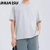 IHUASU Kurzarm-T-Shirt aus Baumwolle für Herren, modisch, lockeres Halbarmhemd, bedrucktes mitfühlendes Hemd