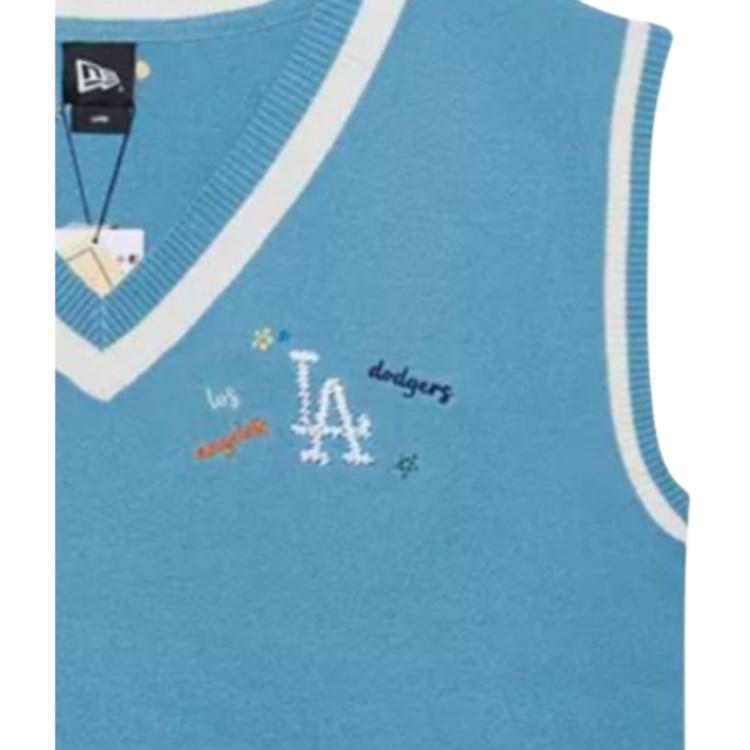 New Era MLB Striped Pullover V-Neck Vest Unisex Vests Light-Blue 13789092