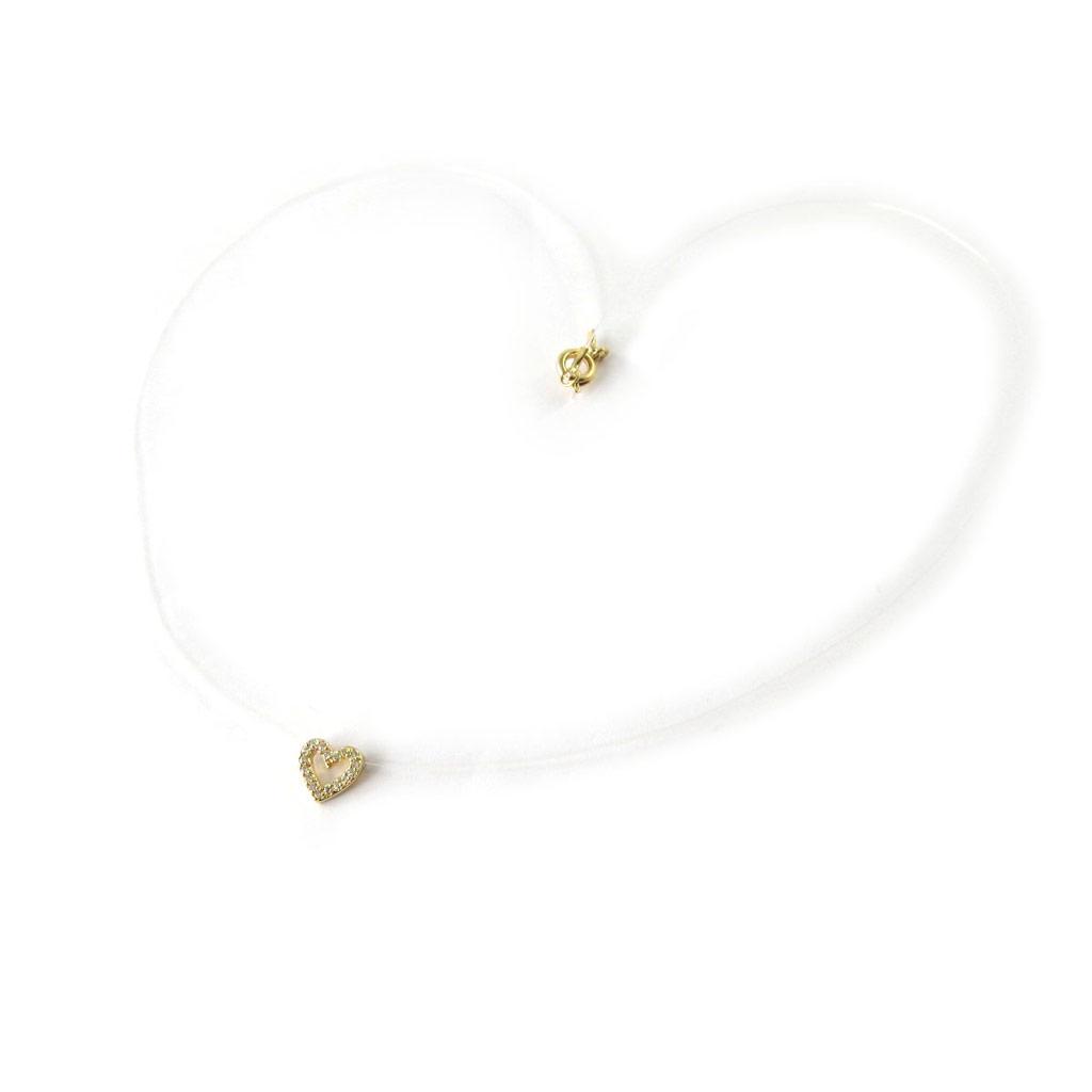 Les Trésors De Lily [N6837] - Gold Plated Necklace 'Love' White Gold