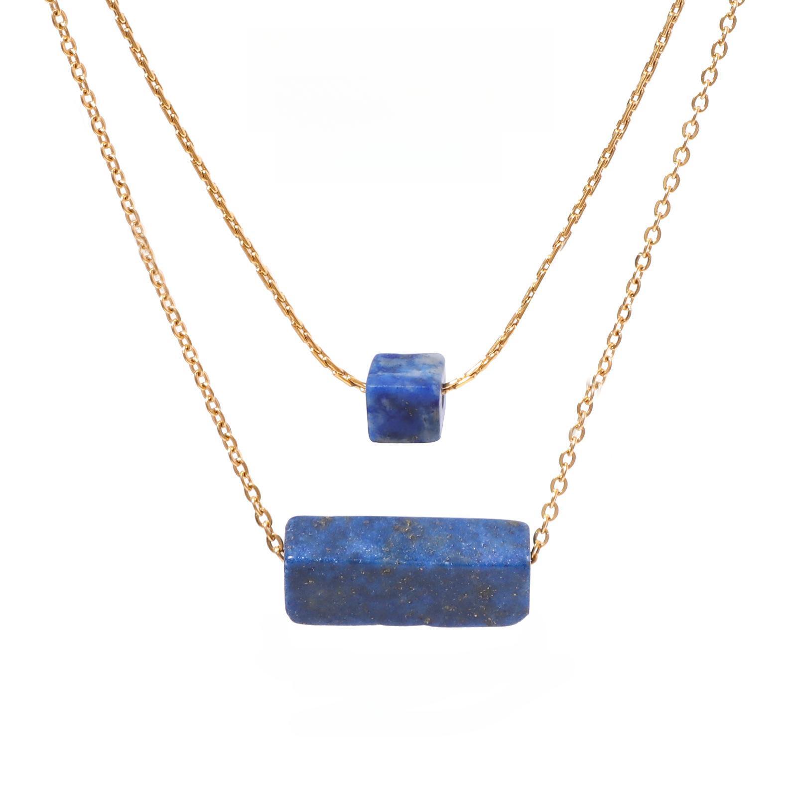 

Независимый сайт Новое геометрическое ожерелье из натурального камня для женщин Нишевый дизайн Легкая роскошная двухслойная цепочка из полудрагоценных камней на ключицу