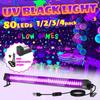 80 LED Black Light Tube - with Switch, 270 Degree Rotation, UV Lamp for Glow Party, Body Art, Halloween, Christmas Holiday
