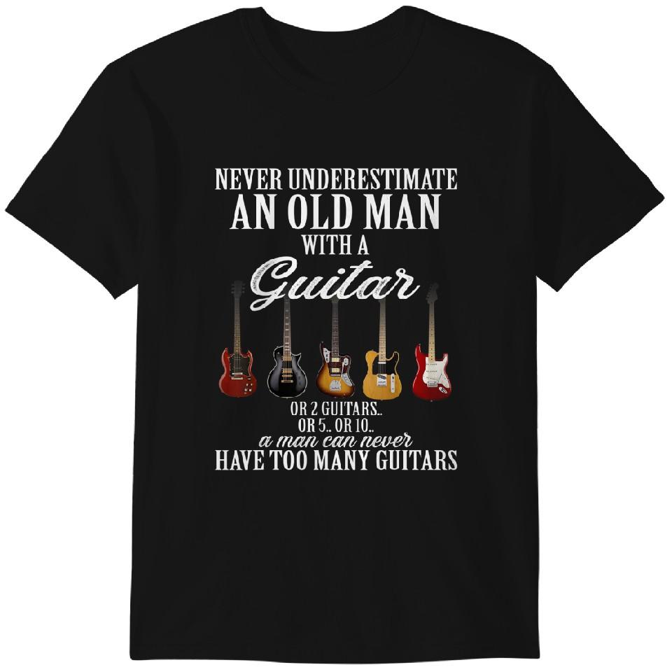 Never Underestimate An Old Man With A Guitar T-Shirt Classic T-shirt Mens WOMENS TOPS