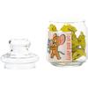 Tom and Jerry" Cartoon Scene Toffee Glass Canister, Candy Pot, Snack Storage Container, Approx. 500ml, Diameter 9x15cm, Tableware, Tom and Jerry Merc