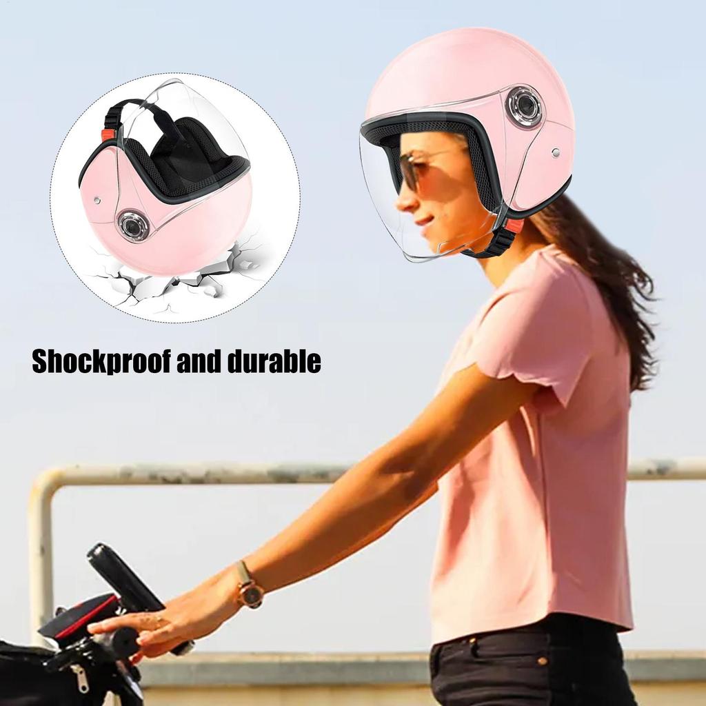 Lightweight Motorcycle Helmet Half Face Moped Helmet Protective Gear With Visor For Women Men Adventure Outdoor Riding Scooter
