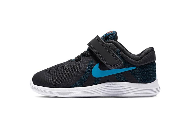 

Nike REVOLUTION 4 Fabric Low top Running Shoes Black Blue White Infant And Toddler 943304-016 22