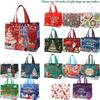 16PCS Cartoon Christmas Gift Bags with Assorted Patterns Reusable Non Woven Handle Equipped Ideal for New Year Christmas Decor