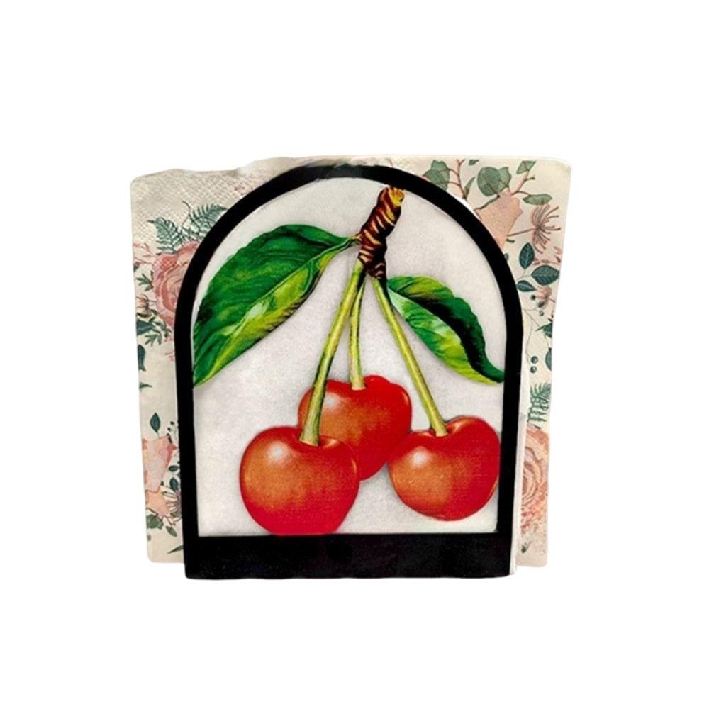 Iron Tissue Holder Space Saving Paper Storage Rack Creative Paper Napkin Stand  Living Room Cherry Style