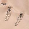 Personalized Gift for Goth Lovers 2Pcs Skeleton Earrings Women, Gothic Alloy Drop Earrings, Hypoallergenic Punk Retro Dark Style Skull Dangle