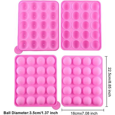 Cake Pop Maker Set Inklusive 21-Loch Klarer Acryl Lutscher-Displayständer Halter 20-Loch Rosa Silikon Cake Pop Form YY210