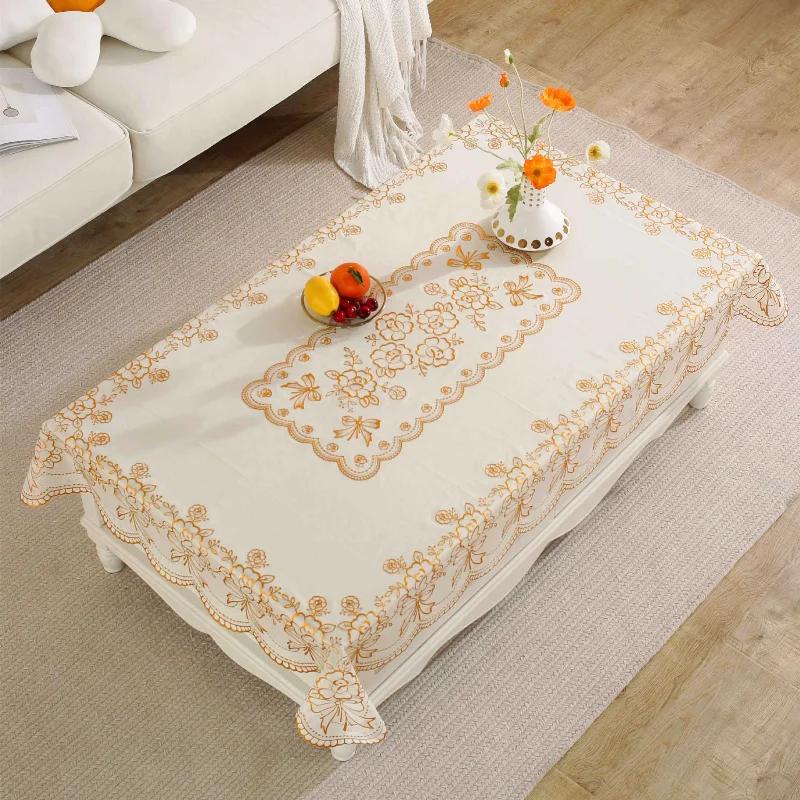 PVC Table Cloth Waterproof Oil-proof Tablecloth Non-washing Tea Table Cloth Hot Gold Household Table Cloth Accessories Home