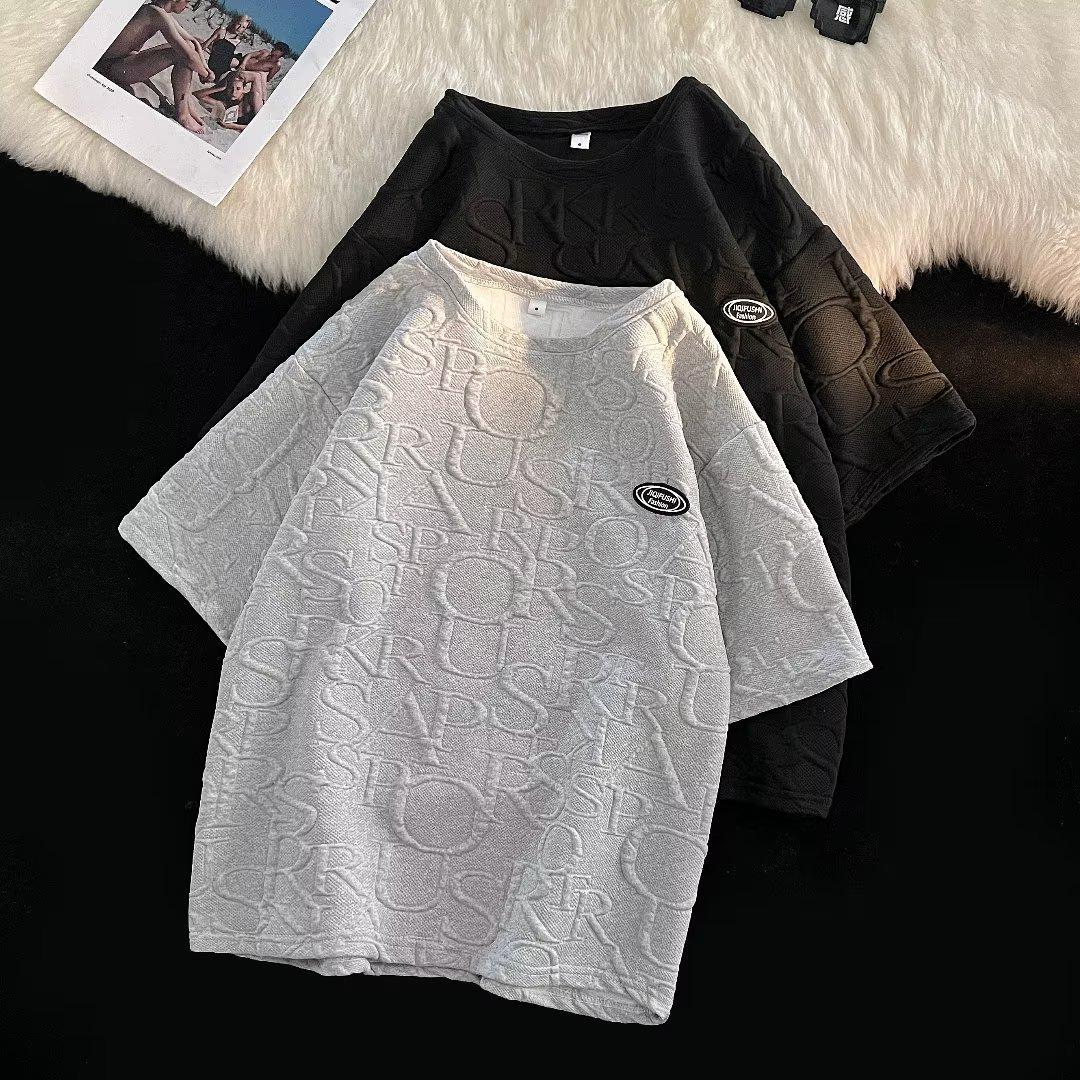 

Мужская корейская свободная летняя вафельная футболка и модные повседневные шорты 5-Point 3XL