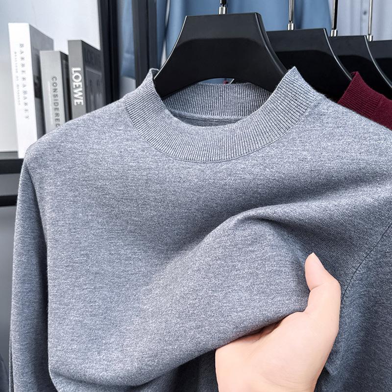 Men s Spring 2026 High-end Thin Knit Sweater - Half-high Collar Casual Base Layer for All Ages 4XL