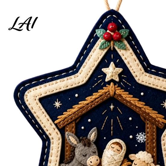 Festive Wall Fireplace Decoration Felt Christmas Pendant Decorative Hanging Ornament for Holiday Indoor Outdoor Xmas Tree Decor Home Decor,