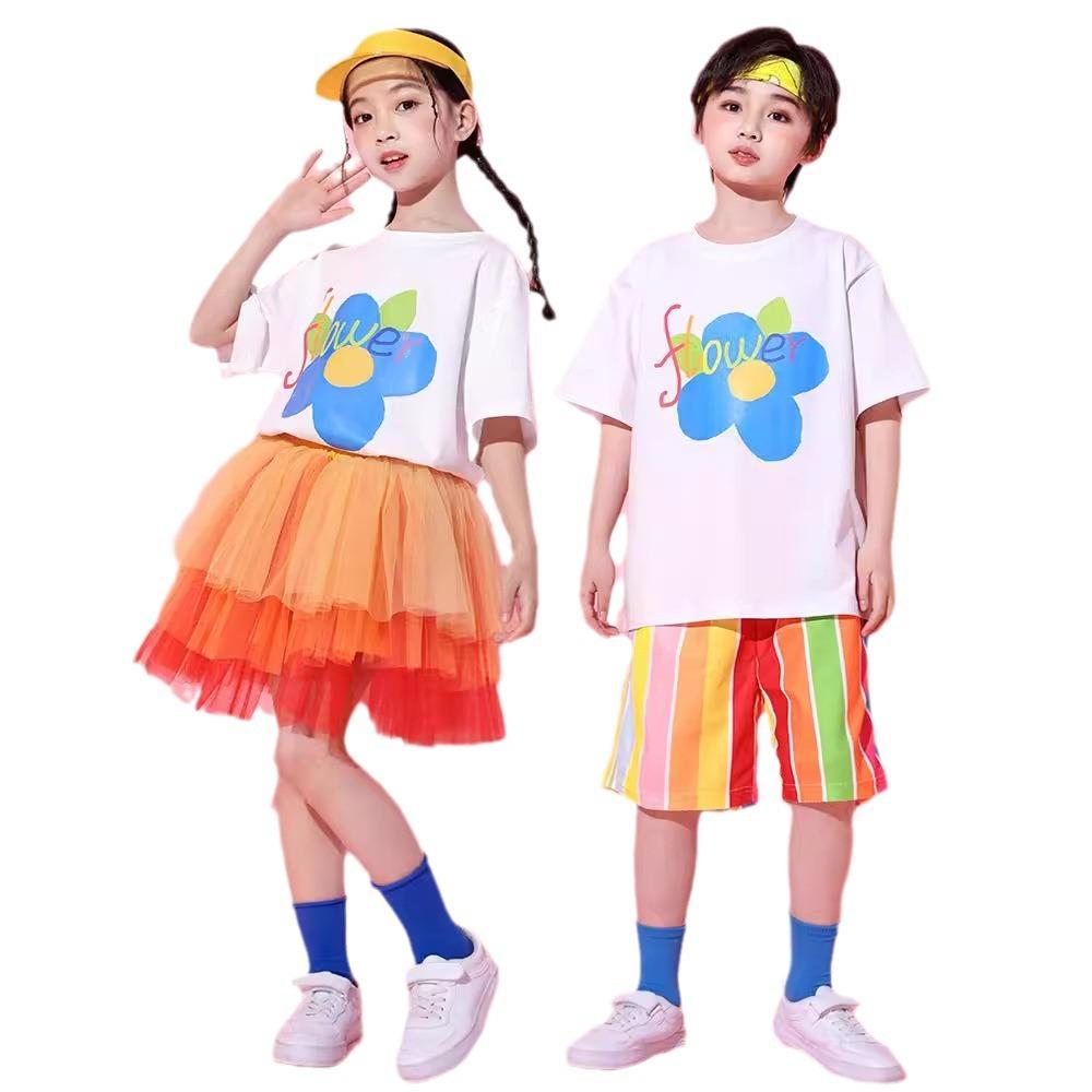 Children'S Performance Costumes Elementary School Cheerleading Costumes Kindergarten Dance Costumes Girls Gauze Skirts Summer