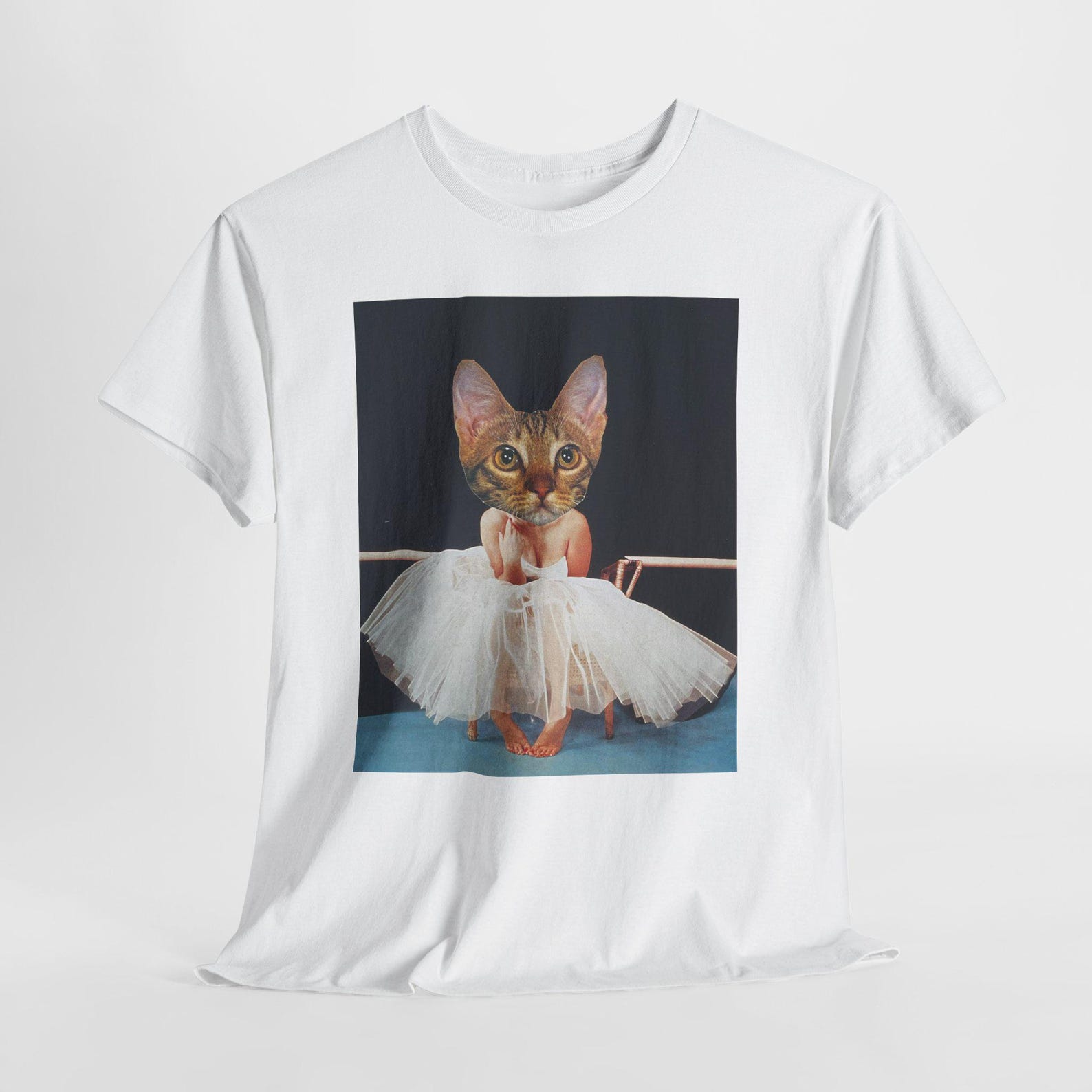 Kitten Ballerina T-Shirt | Cute Cat in Tutu, Ballet Dancer Tee 2XL
