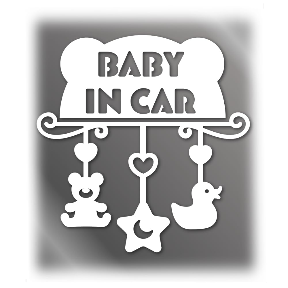 

Tamiya Baby Car Weatherproof and Made in Sticker Carrier-Style Sticker, Waterproof, Japan, Motorcycle/Car [Baby] (White) белый