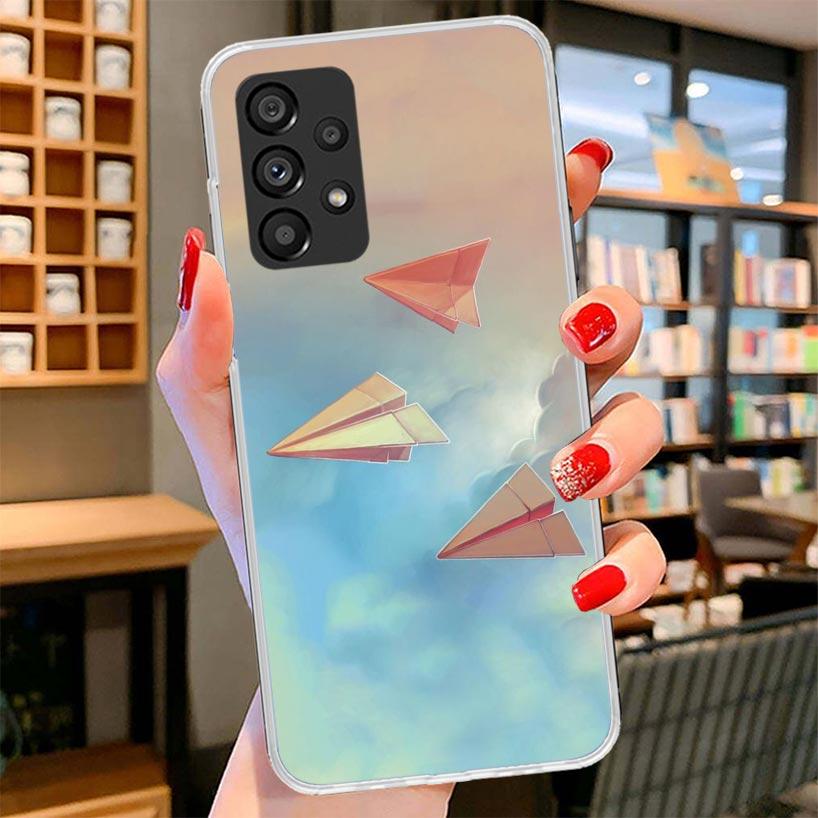 Paper Plane Airplane Fly Phone Case For Samsung Galaxy A17 A37 A57 A16 A26 A36 A56 A15 A25 A35 A55 A14 A24 A34 A54 A13 A23 A33 A