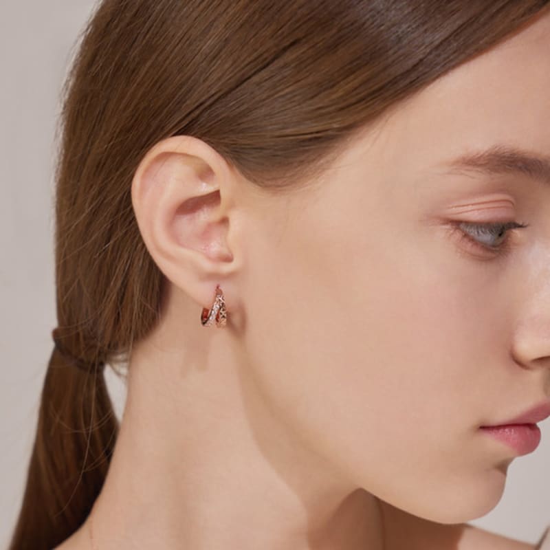 CRANNE 14K Cut Cubic One-Touch Earrings (Gold Filled) C24EGF160