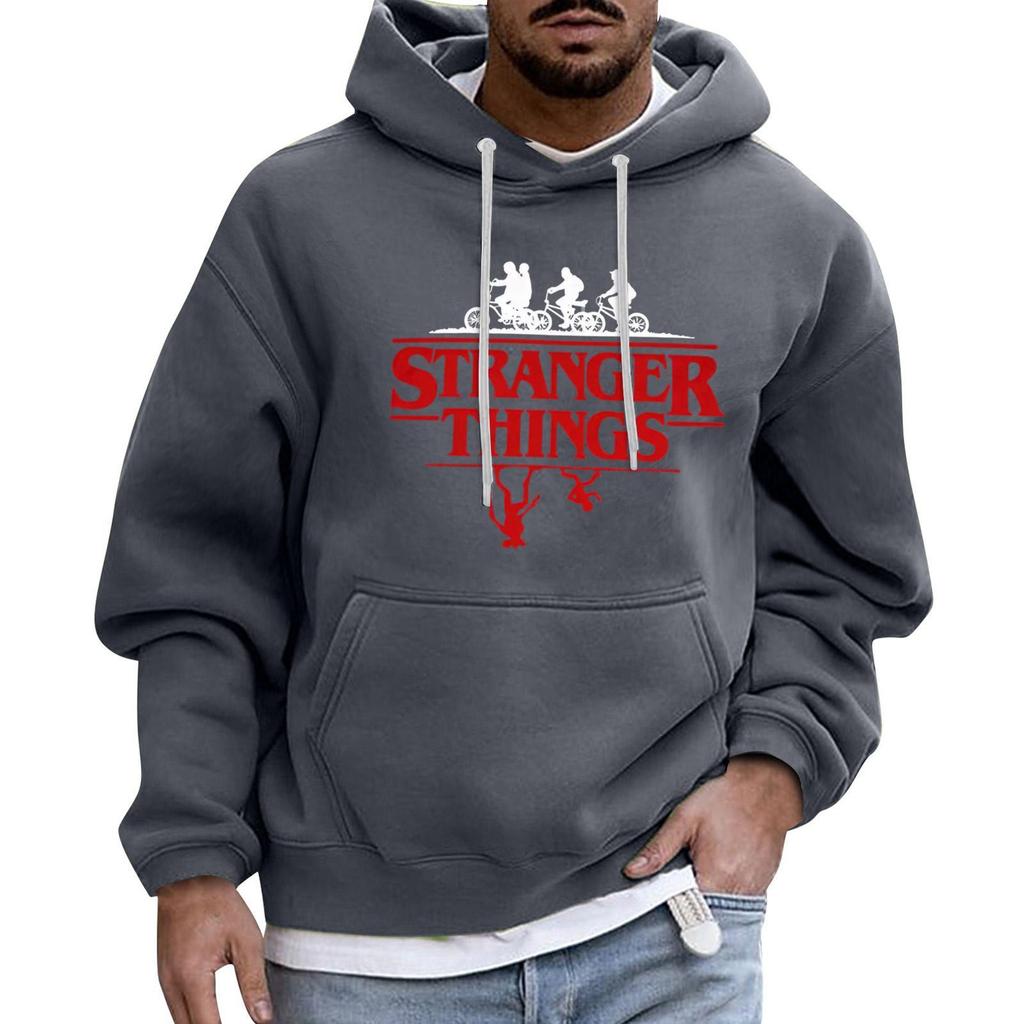 Pánská Sportovní Volnočasová Dlouhý Rukáv S Kapsou S Kapucí Kapuce Mikina