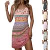 Abito da donna alla moda casual con stampa floreale, girocollo, senza maniche