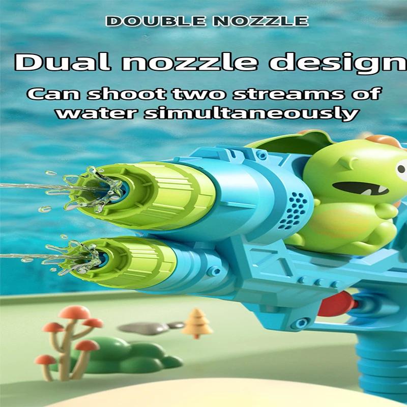 Unicorn Water Spray Toy Double Nozzle Water Gun Dinosaur Press Type Watergun Cartoon Animal Water Gun Summer Pool Toy for Kids