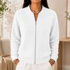Cardigan lavorato a maglia da donna con zip frontale, manica lunga, colore, giacca casual