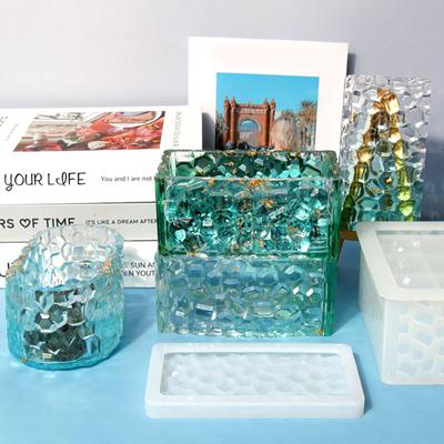 Stampi in Resina Diamanti con Coperchi, Stampo in Silicone 3D per Vaso, Stampo per Scatola Contenitore Porta Oggetti per Colata di Resina Decorazione Domestica