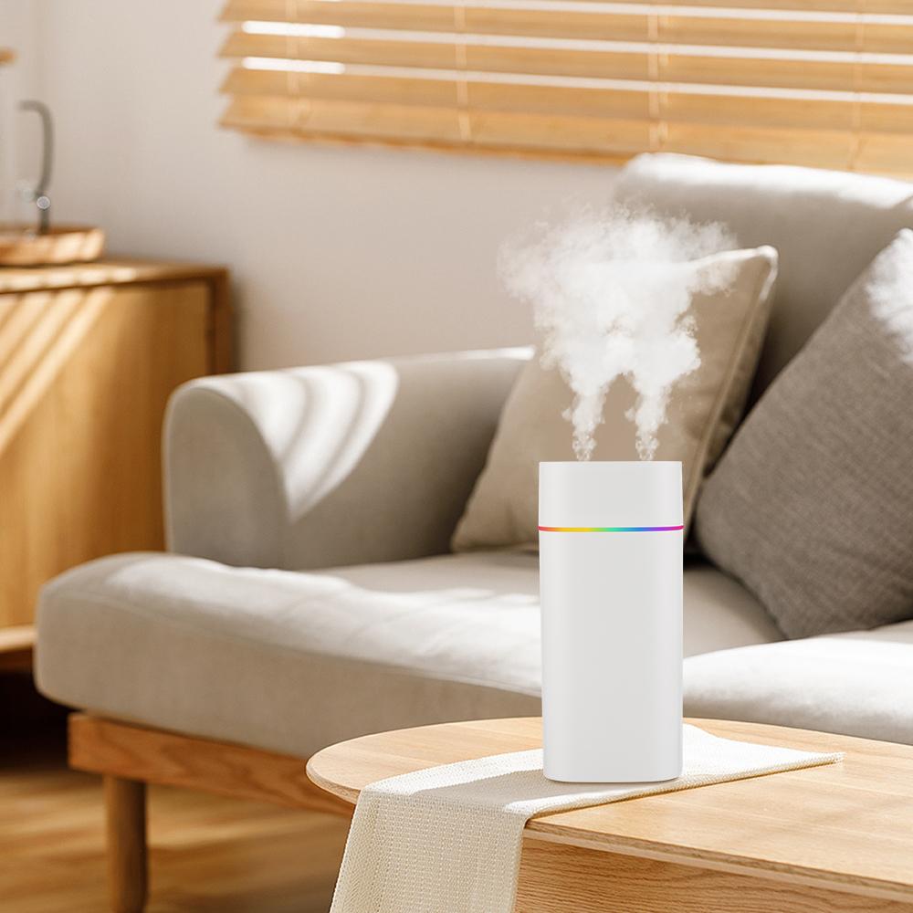 600ml Air Humidifier Essential Oil Aromatherapy Cool Mist Maker Double Spray 7 Color Lights Rechargeable Purifier Home Office