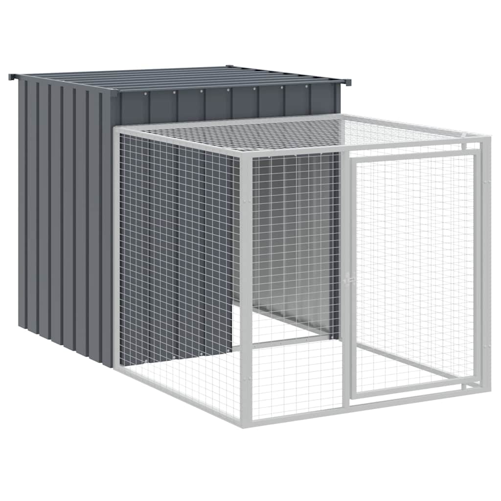 Vidaxl Gallinero con Parque, Antracita, 110X201X110 Cm, Acero