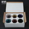 Jikai ice cracked succulent flower pot foreign trade colorful open piece ceramic gardening creative office desktop combination green plant pot 6