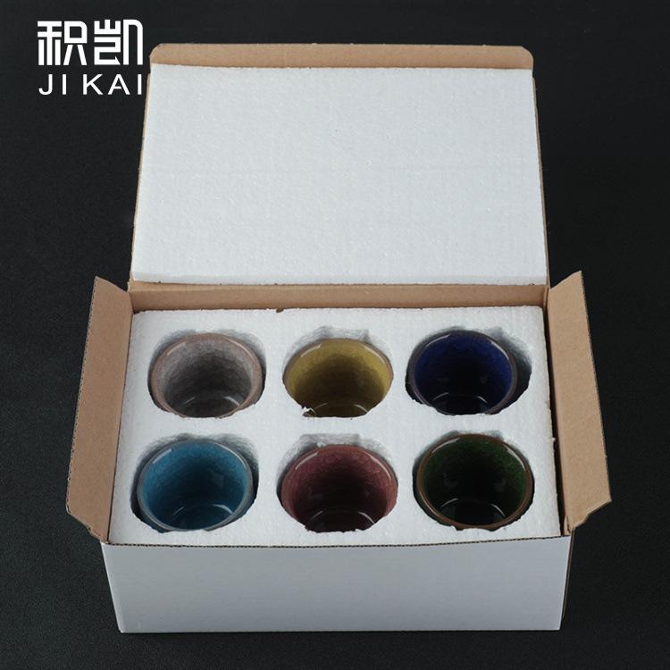 Jikai ice cracked succulent flower pot foreign trade colorful open piece ceramic gardening creative office desktop combination green plant pot 6