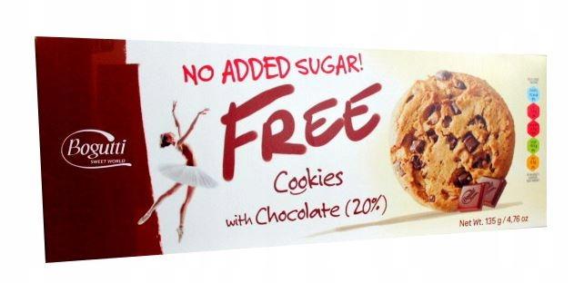 Cookies with 20% sugar-free chocolate 135g - Bogutti