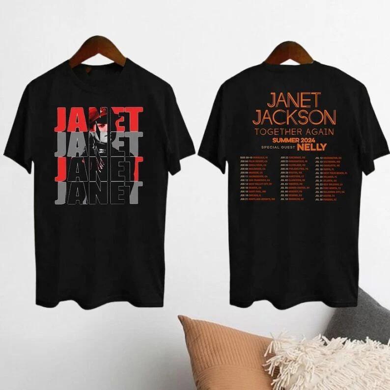 Janet Jackson Graphic Shirt, Janet Jackson Together Again Summer 2024 Tour Shirt S