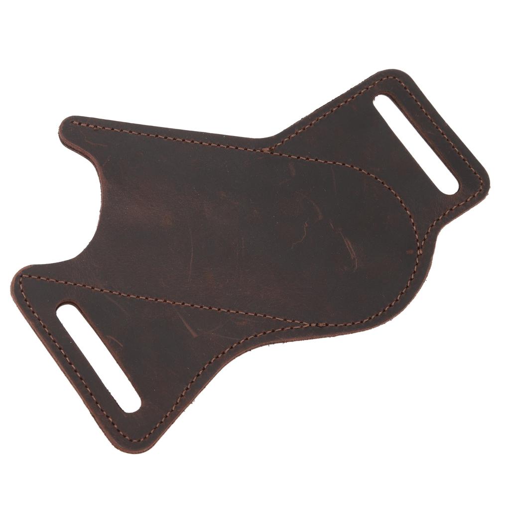 Slire for foldekniv for menn Kuskinn EDC-kniv Belteverktøyholderpose for lighter Bilnøkkel Brun