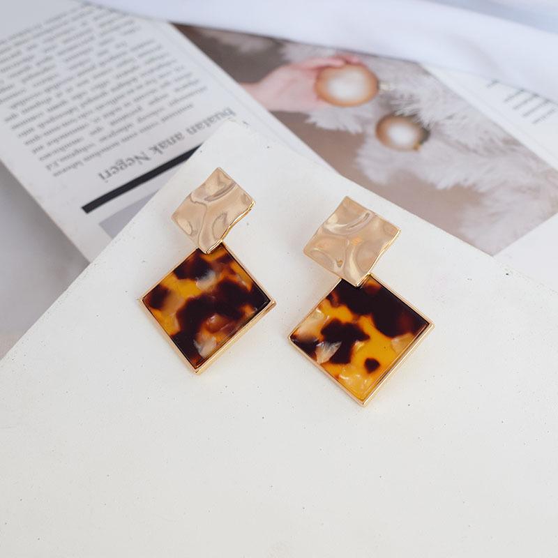 Korean-Japanese Style Geometric Acrylic Large Dangle Earrings
