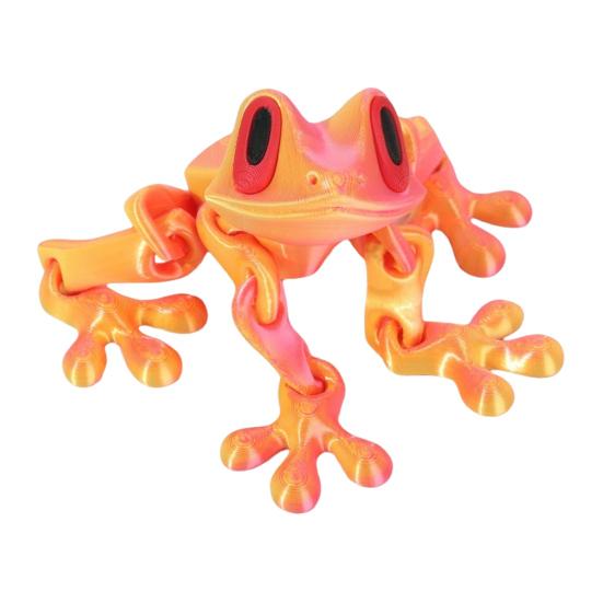 3D Printed Magnetic Frog Toy Movable Joints Frog Fridge Magnet Articulated Poseable Frog Model